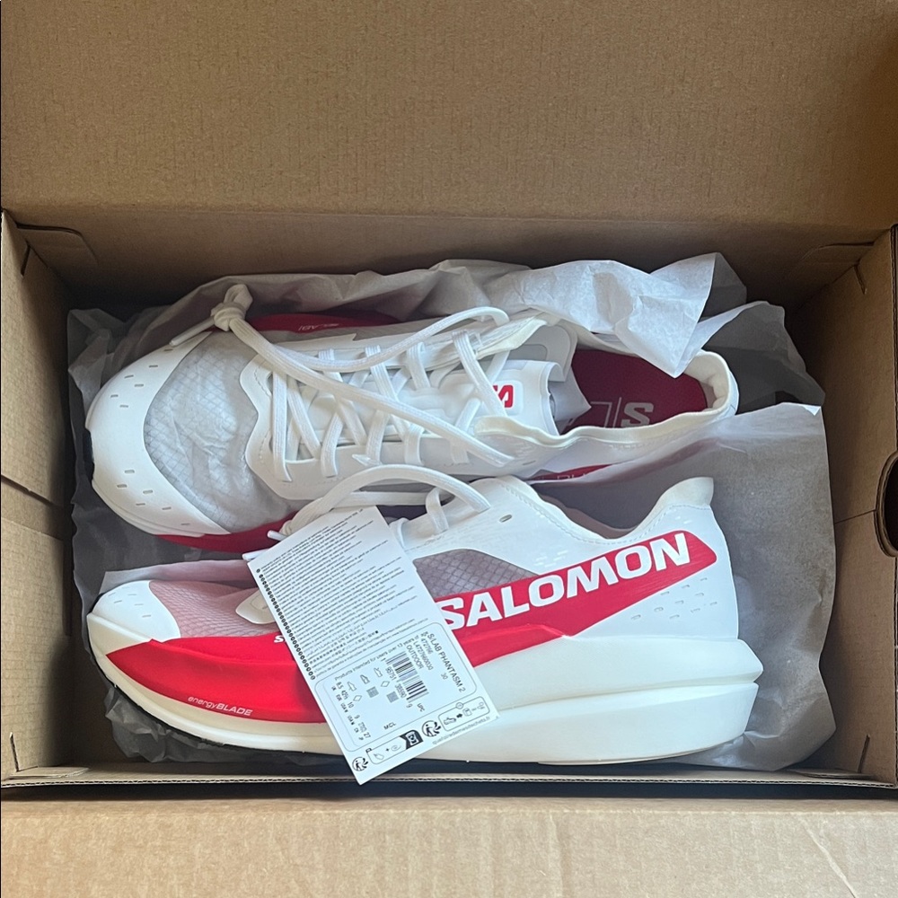 Salomon Red and White Athletic Shoes